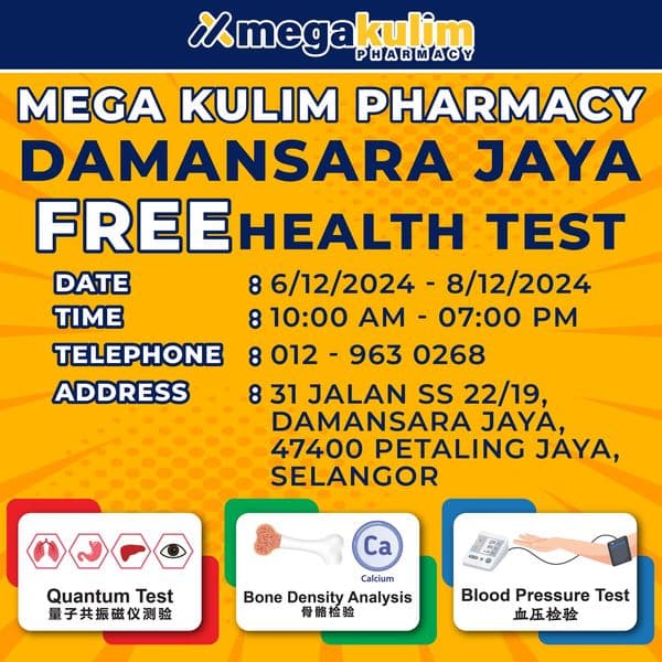 Mega Kulim Pharmacy Health Event – Free Health Tests!