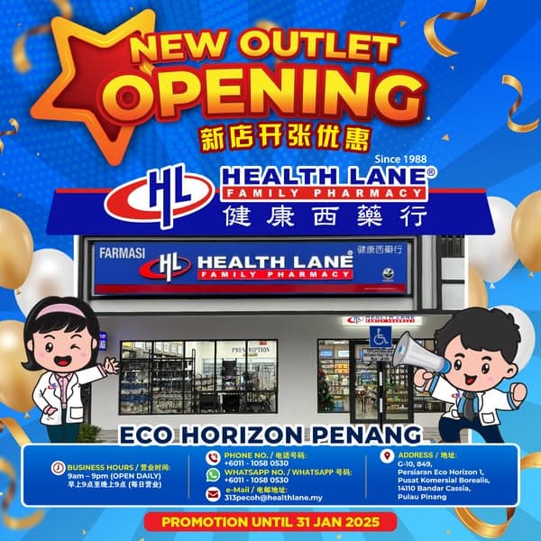 Health Lane Family Pharmacy is now in Penang!