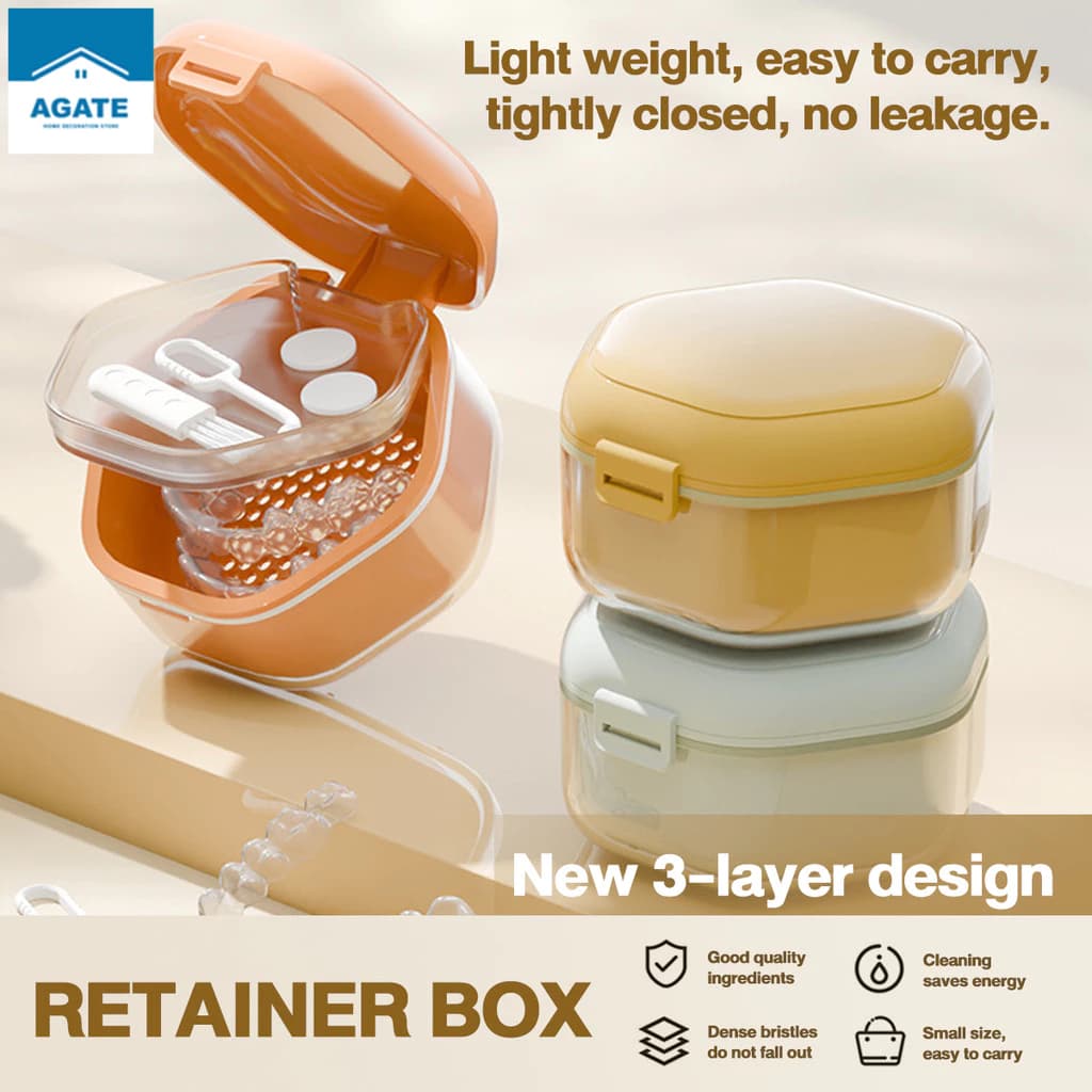 🦷 Clean. Store. Protect. – 2-in-1 Retainer Storage & Cleaning Box + Tablets