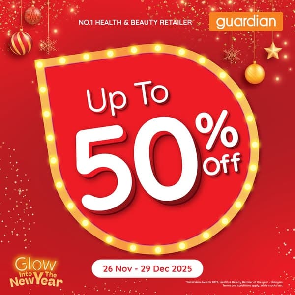 Guardian Pharmacy is turning up the savings this season — enjoy up to 50% OFF on your everyday beauty, skincare, personal care, and health essentials! 🛒✨