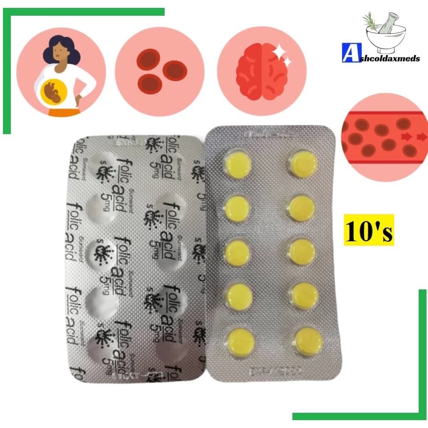 Sunward Folic Acid 5mg (10 Tablets)