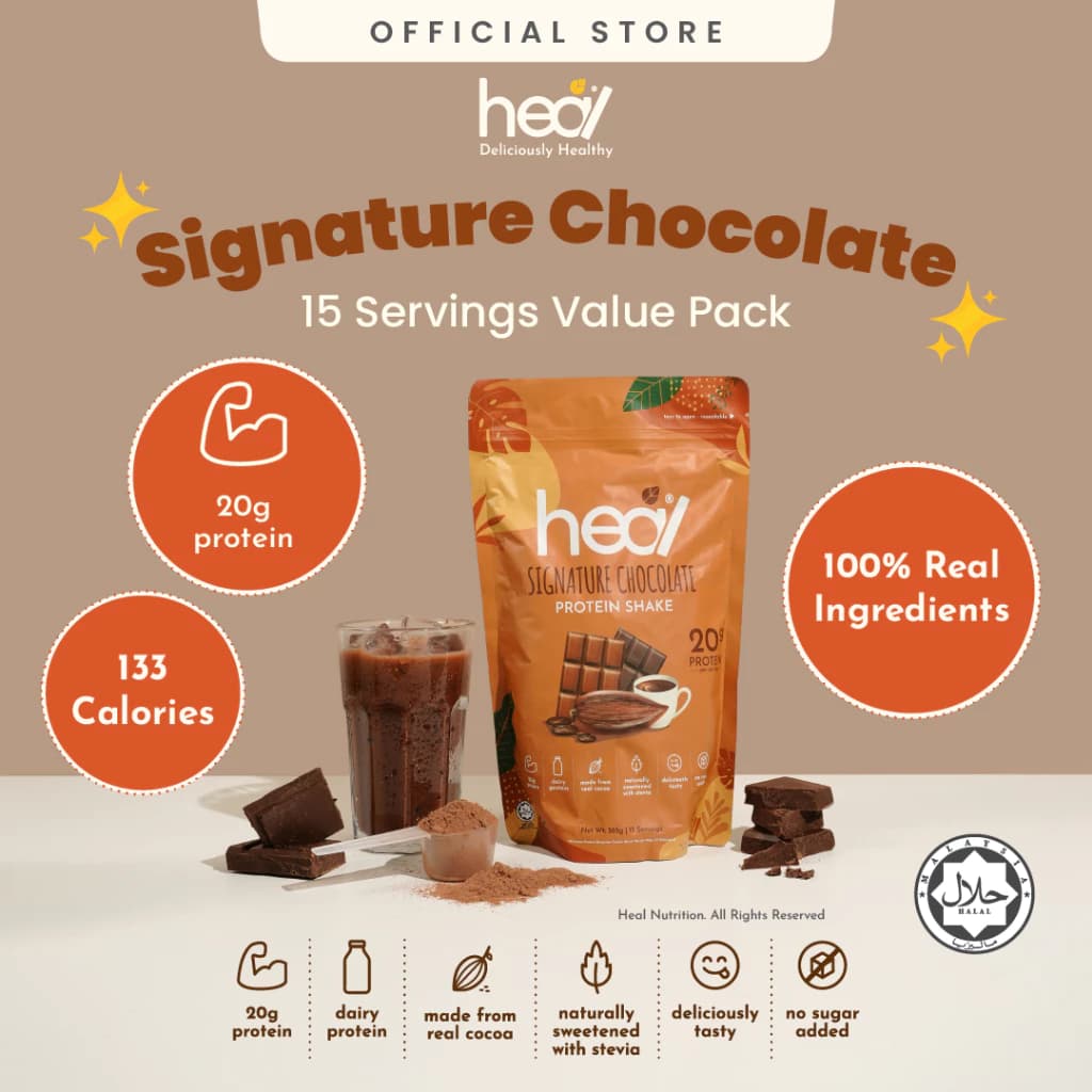 Chocolate Cravings Without the Guilt? Meet Heal Signature Chocolate Protein Shake! 💪