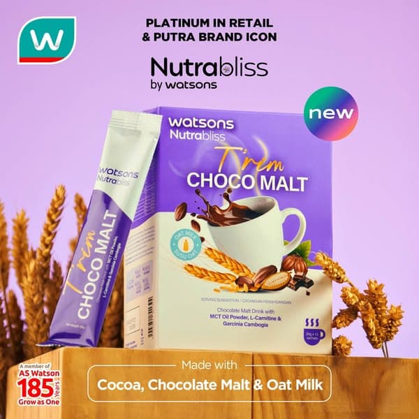 Watsons snack smarter and sip your way to a healthier lifestyle with the NEW Nutrabliss T’rim Choco Malt 🍫🥛✨